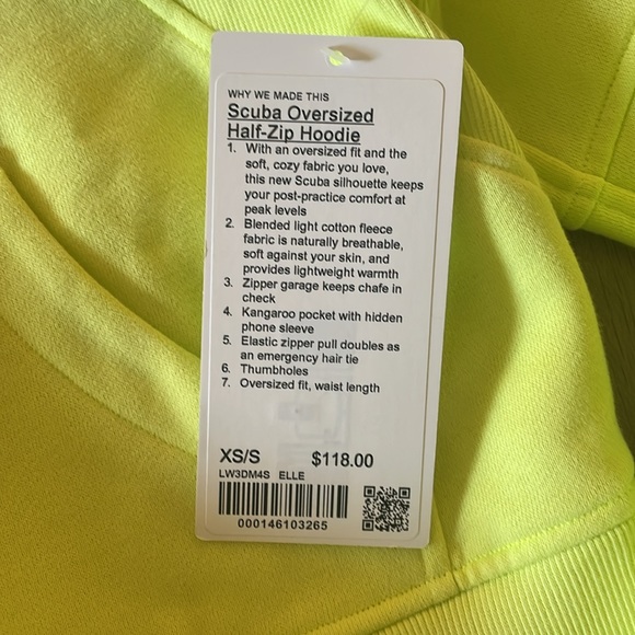 NWT Lululemon Scuba Oversized Half-Zip Hoodie- size XS/S - Picture 4 of 12